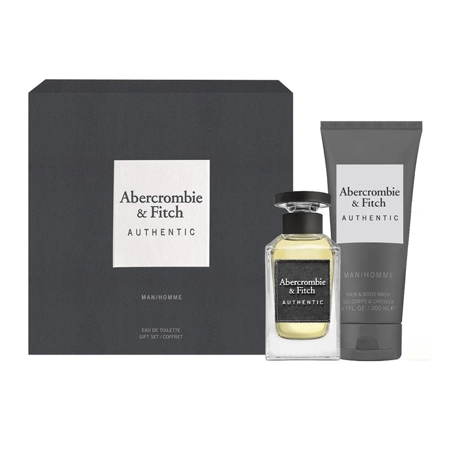 Abercrombie & Fitch Authentic EDT Hair & Body Wash Gift Set for Men